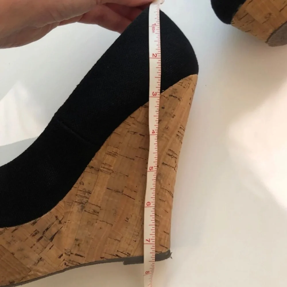 Steve Madden black cork wedges size 7